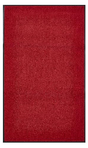 andiamo Premium-Fußmatte Wash & Clean - langlebige Schmutzfangmatte Hauseingang - als Fußmatte innen oder als Fußabtreter im überdachten Außenbereich - saugstarker Fußabstreifer 40 x 60 cm Rot von andiamo