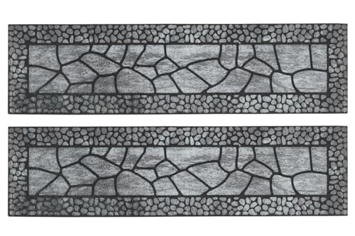 andiamo Stufenmatte La Traviata 2er Set 24 x 90 cm aus Weichkautschuk rutschhemmender Treppenschutz pflegeleicht witterungsbeständig Grau von andiamo