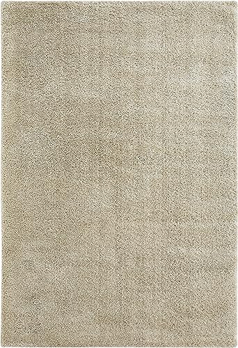 andiamo Teppich Chia hochwertiger Teppich Wohnzimmer oder Schlafzimmer mit 30mm Florhöhe - einfarbiger Wohnzimmerteppich 120 x 170 cm beige von andiamo