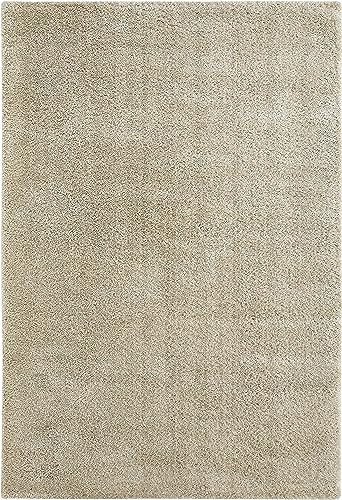 andiamo Teppich Chia hochwertiger Teppich Wohnzimmer oder Schlafzimmer mit 30mm Florhöhe - einfarbiger Wohnzimmerteppich 120 x 170 cm beige von andiamo