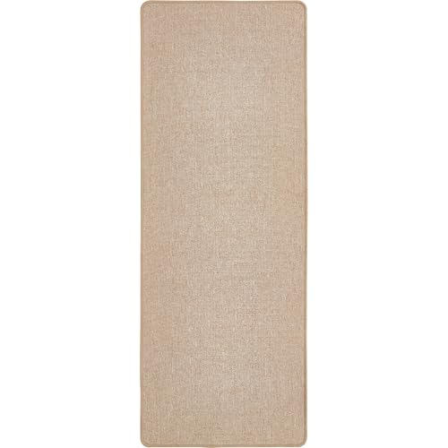 andiamo Teppich Grotone - Wohnzimmerteppich einfarbig Teppich Schlafzimmer pflegeleicht mit rutschhemmender Rückseite Teppich Küche 67 x 140 cm Dunkelbeige von andiamo