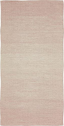 andiamo Teppich Läufer waschbar, Baumwolle, flach, einfarbig, umgekettelt, Naturteppich für Wohnzimmer und Schlafzimmer, Farbe:Altrosa, Größe:60 x 120 cm von andiamo