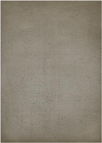 andiamo Teppich San Paolo moderner stilvoller Hochflor Teppich Wohnzimmer Schlafzimmer aus 100% Polyester Florhöhe ca. 27 mm geeignet für Fußbodenheizung geeignet 160 x 230 cm Taupe von andiamo