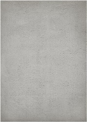 andiamo Teppich San Paolo moderner stilvoller Hochflor Teppich Wohnzimmer Schlafzimmer aus 100% Polyester Florhöhe ca. 27 mm geeignet für Fußbodenheizung geeignet 60 x 130 cm Grau von andiamo