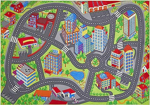 andiamo Teppich Spielteppich mit modernem Design pflegeleicht und strapazierfähig Spielunterlage für Kinder 140 x 200 cm Multi von andiamo