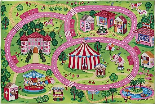 andiamo Teppich Wonderland Spielteppich für Mädchen mit modernem Design pflegeleicht und strapazierfähig Spielunterlage für Kinder 100 x 150 cm Multi von andiamo