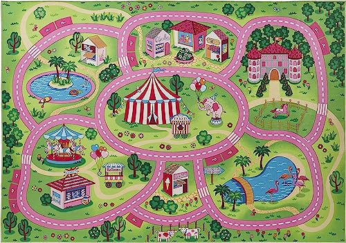 andiamo Teppich Wonderland Spielteppich für Mädchen mit modernem Design pflegeleicht und strapazierfähig Spielunterlage für Kinder 140 x 200 cm Multi von andiamo