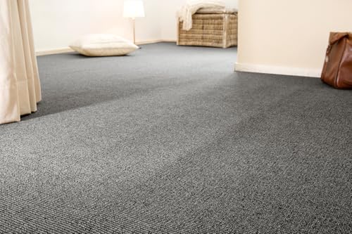 andiamo Teppichboden Brian für Wohnzimmer und Schlafzimmer - Teppichbelag aus 100% recyceltem Polyester - Meterware für die Verlegung auf Treppenstufen - Bodenbelag 400 x 400 cm Dunkelgrau andiamo Teppichboden Brian für Wohnzimmer und Schlafzimmer - Teppichbelag aus 100% recyceltem Polyester - Meterware für die Verlegung auf Treppenstufen - Bodenbelag 400 x 400 cm Dunkelgrau von andiamo