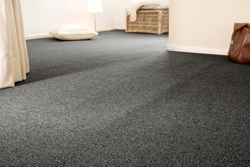 andiamo Teppichboden Brian für Wohnzimmer und Schlafzimmer - Teppichbelag aus 100% recyceltem Polyester - Meterware für die Verlegung auf Treppenstufen - Bodenbelag 400 x 600 cm Anthrazit andiamo Teppichboden Brian für Wohnzimmer und Schlafzimmer - Teppichbelag aus 100% recyceltem Polyester - Meterware für die Verlegung auf Treppenstufen - Bodenbelag 400 x 600 cm Anthrazit von andiamo