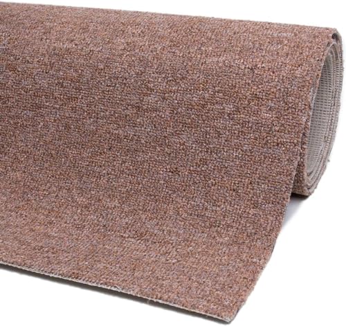 andiamo Teppichboden Henry - pflegeleicht und einfach zu verlegen - Auslegware Teppichboden - Meterware Bodenbelag in Schlingenstruktur mit Trittschalldämmung 200 x 500 cm Cognac von andiamo