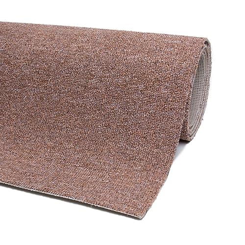 andiamo Teppichboden Henry - pflegeleicht und einfach zu verlegen - Auslegware Teppichboden - Meterware Bodenbelag in Schlingenstruktur mit Trittschalldämmung 200 x 550 cm Cognac von andiamo