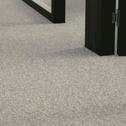 andiamo Teppichboden Meterware Joe - Auslegware Bodenbelag zuschneidbar und einfach zu verlegen - Teppichbelag aus Polypropylen 6mm Gesamthöhe Grau-beige 400 x 350 cm von andiamo