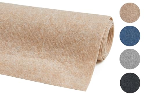 andiamo Teppichboden Milo - einfach zu verlegen - Auslegware Teppichboden - Meterware Bodenbelag in feiner Rippenstruktur - 200 x 400 cm Beige von andiamo