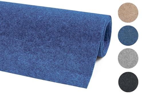 andiamo Teppichboden Milo - einfach zu verlegen - Auslegware Teppichboden - Meterware Bodenbelag in feiner Rippenstruktur - 200 x 600 cm Blau von andiamo