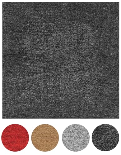 andiamo Teppichfliesen selbstklebend und zuschneidbar 40 x 40 cm - Bodenbelag aus Nadelfilz zuschneidbare Filzplatten selbstklebend 4 m² - 25 Stück Standard Anthrazit von andiamo