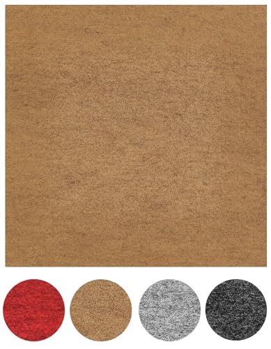 andiamo Teppichfliesen selbstklebend und zuschneidbar 40 x 40 cm - Bodenbelag aus Nadelfilz zuschneidbare Filzplatten selbstklebend 16 m² - 100 Stück Standard Beige von andiamo