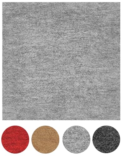 andiamo Teppichfliesen selbstklebend und zuschneidbar 40 x 40 cm - Bodenbelag aus Nadelfilz zuschneidbare Filzplatten selbstklebend 16 m² - 100 Stück Standard Grau von andiamo