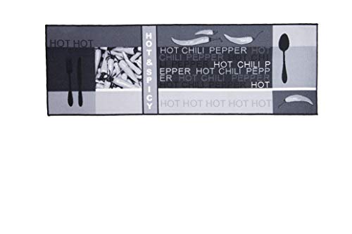 andiamo Teppichläufer Chilidesign Küchenteppich, Hot & Spicy, grau, Polyamid, 67 cm x 200 cm von andiamo