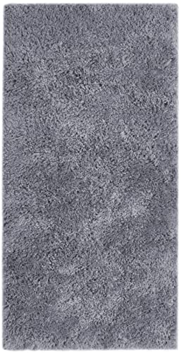 andiamo moderner Posada, Langflor Teppich kuschelig weich einfarbig, silber, Polyester, 120 x 180 cm von andiamo