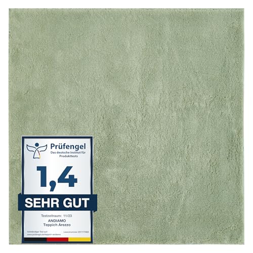 andiamo weicher Badezimmerteppich Arezzo - Badematte waschbar - Badvorleger Badteppich saugfähig und schnelltrocknend - Salbeigrün 80 x 80 cm andiamo weicher Badezimmerteppich Arezzo - Badematte waschbar - Badvorleger Badteppich saugfähig und schnelltrocknend - Salbeigrün 80 x 80 cm von andiamo