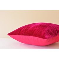 Rosa Samt Kissen , Fuchsia Kissenbezug Dekokissen Wurfkissen Hauswaren Samtkissen von anekdesigns