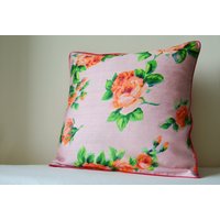 Schöne Rose Druck Auf Rosa Kissen-Abdeckung, Blass Print Florale Kissen, Kissen Rosen, Frühling Blumen von anekdesigns