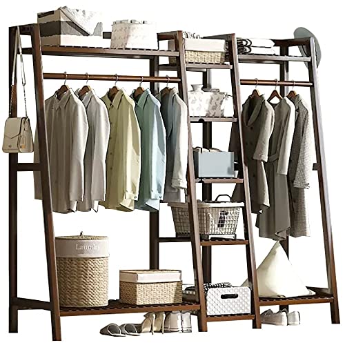 Garderobenständer Bambus Kleiderständer, kleiderständer Holz mit Ablage Offener Kleiderschrank System, Freistehender Verdickte Kleiderstange für Schlafzimmer Flur Wohnzimmer Garderobenständer Bambus Kleiderständer, kleiderständer Holz mit Ablage Offener Kleiderschrank System, Freistehender Verdickte Kleiderstange für Schlafzimmer Flur Wohnzimmer von angelfamily