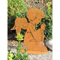 Betender Edelrost Engel 50 cm Gartendeko Rost Rostengel Dekoengel Rostdeko Metall von angelsgardendekoshop
