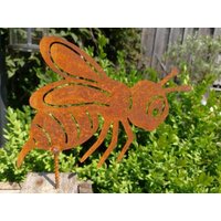 Edelrost Biene Zum Schrauben Gartendeko Tierfigur Rosttier von angelsgardendekoshop