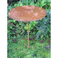 Edelrost Bistrotisch Telia, 60 cm Gartendeko Metall Rost Rostdeko von angelsgardendekoshop