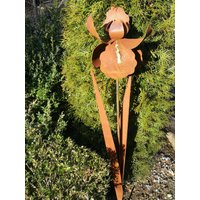 Edelrost Blume Iris | Schwertlilie Mit Gold Gartendeko Rost Gartendekoration Rostdeko Metall von angelsgardendekoshop