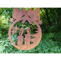 Edelrost Christbaumschmuck Kerze Gartendeko Metall Rost Rostdeko von angelsgardendekoshop