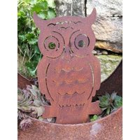 Edelrost Eule Axel Zum Schrauben Gartendeko Tierfigur Rosttier von angelsgardendekoshop