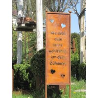 Edelrost Gartenschild "Herz-Zuhause", 118x30 cm Metall Sichtschutz Sichtschutzwand Spruchschild Edelrost Gartenschild "Herz-Zuhause", 118x30 cm Metall Sichtschutz Sichtschutzwand Spruchschild von angelsgardendekoshop