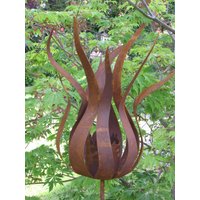 Edelrost Gartenstecker Feuerblume Fiamma, Klein Rostblume Metallblume Gartedeko Rost Edelrost Gartenstecker Feuerblume Fiamma, Klein Rostblume Metallblume Gartedeko Rost von angelsgardendekoshop