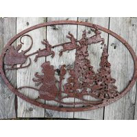 Edelrost Gartenstecker Oder Wandbild Winterlandschaft Schneemann Gartenstab Rankstab Gartendeko Rost Metall von angelsgardendekoshop