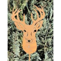 Edelrost Gartenstecker Stolzer Hirsch Gartendeko Tierfigur Rosttier Edelrost Gartenstecker Stolzer Hirsch Gartendeko Tierfigur Rosttier von angelsgardendekoshop