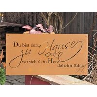 Edelrost Gedichttafel "Heimat" Rostschild Metallschild Dekoschild Wandschild Spruchschild Edelrostschild von angelsgardendekoshop