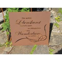 Edelrost Gedichttafel "Lebenskunst" Rostschild Metallschild Dekoschild Wandschild Spruchschild Edelrostschild Edelrost Gedichttafel "Lebenskunst" Rostschild Metallschild Dekoschild Wandschild Spruchschild Edelrostschild von angelsgardendekoshop