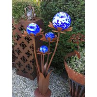 Edelrost Glasblume Blumenzauber, 120 cm, Blau Gartendeko Metall Rost Rostdeko Rostblume Edelrost Glasblume Blumenzauber, 120 cm, Blau Gartendeko Metall Rost Rostdeko Rostblume von angelsgardendekoshop