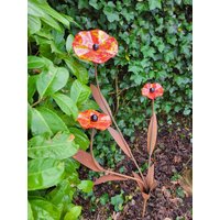 Edelrost Glasblume Hibiskus, Zum Stecken, Rot Gartendeko Rost Gartendekoration Rostdeko Metall Edelrost Glasblume Hibiskus, Zum Stecken, Rot Gartendeko Rost Gartendekoration Rostdeko Metall von angelsgardendekoshop