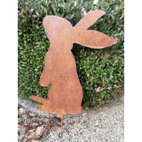 Edelrost Hase Zum Stecken Gartendeko Metall Rost Rostdeko von angelsgardendekoshop