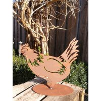 Edelrost Henne Susi Gartendeko Rost Metall Deko Rostdeko von angelsgardendekoshop