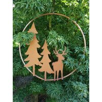 Edelrost Hirsch Mit Tannen Im Ring Gartendeko Rost Gartendekoration Rostdeko Metall Edelrost Hirsch Mit Tannen Im Ring Gartendeko Rost Gartendekoration Rostdeko Metall von angelsgardendekoshop