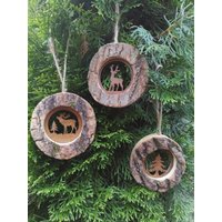 Edelrost-Holz 6Er Set Dekohänger Waldleben Gartendeko Rost Metall Rostdeko Winter Weihnachten von angelsgardendekoshop