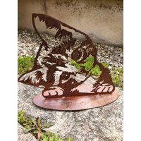 Edelrost Katzenkopf Mimi, Geneigt Gartendeko Rost Metall Rostdeko Edelrost Katzenkopf Mimi, Geneigt Gartendeko Rost Metall Rostdeko von angelsgardendekoshop