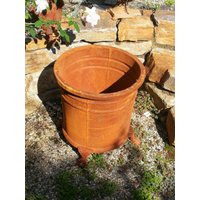 Edelrost Pflanzkübel Rund, Mit Füßen Gartendeko Rost Gartendekoration Rostdeko Metall von angelsgardendekoshop