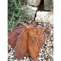 Edelrost Runder 3D Kaktus Mit Spieß Rostblume Metallblume Gartedeko Rost von angelsgardendekoshop