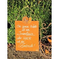 Edelrost Schild Mit Schnecke "Irrenhaus" Rostschild Metallschild Dekoschild Wandschild Spruchschild Edelrostschild von angelsgardendekoshop