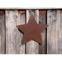 Edelrost Stern Zum Hängen, 5 Zackig Geschlossen, 34 cm Gartendeko Metall Rost Rostdeko Metalldeko von angelsgardendekoshop